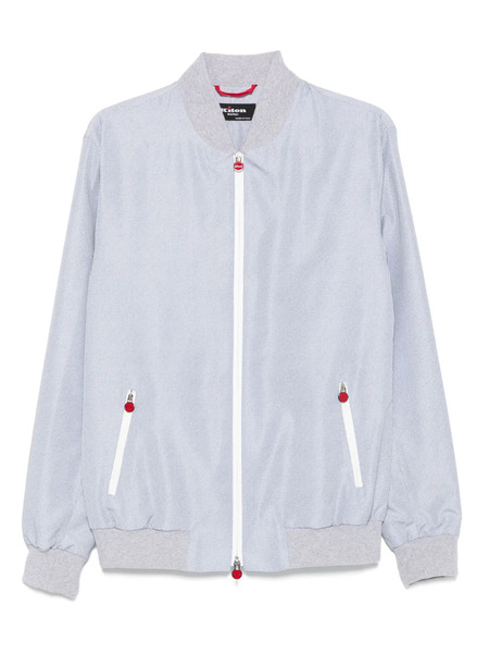  Kiton Checked Zip-front Bomber Jacket - Grey 