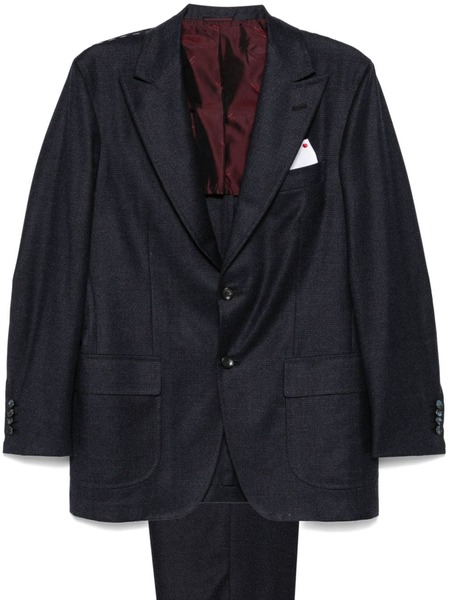  Kiton Checkered Suit - Blue 