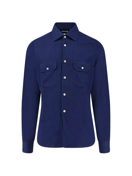  Kiton Chest-pocket Shirt - Blue 