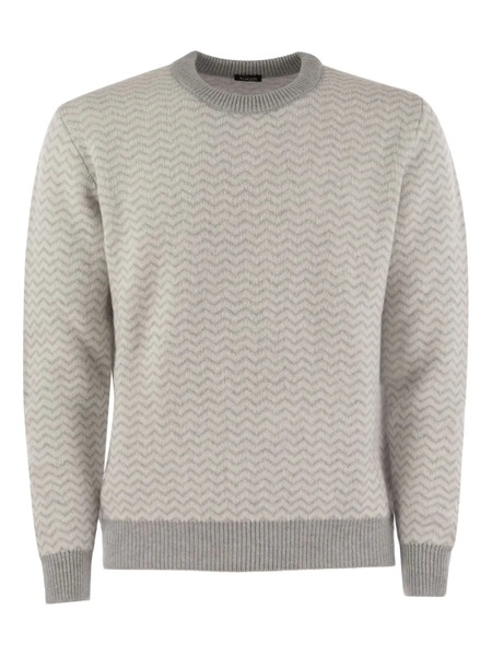  Kiton Chevron Ribbed Sweater - Neutrals 