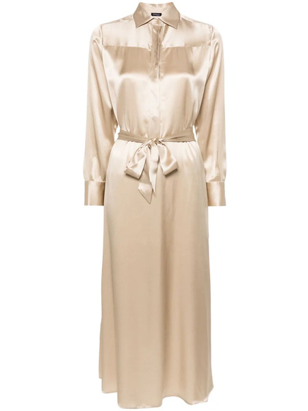 Kiton Classic-collar Silk Shirtdress - Neutrals 