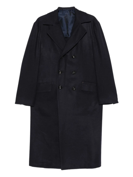  Kiton Double-breasted Cashmere Coat - Blue 