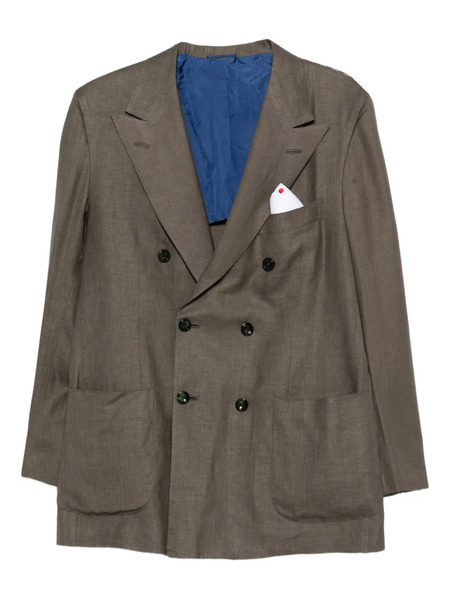  Kiton Double-breasted Pocket Blazer - Green 