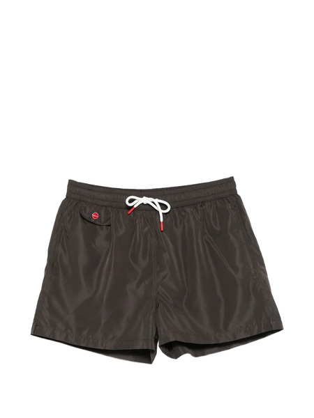  Kiton Drawstring Pocket Swim Shorts - Brown 