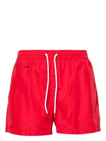  Kiton Drawstring-waist Swim Shorts - Red 