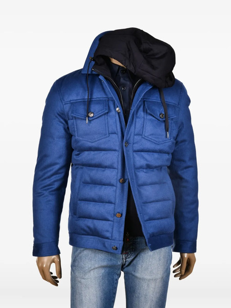  Kiton Erta Detachable-hood Jacket - Blue 