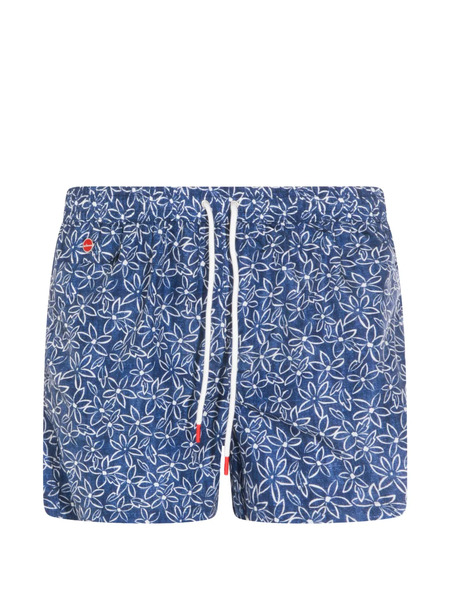  Kiton Floral-pattern Swim Shorts - Blue 