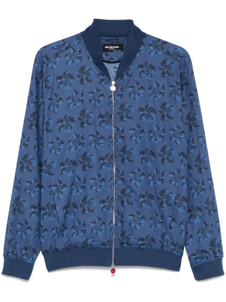  Kiton Floral-print Bomber Jacket - Blue 