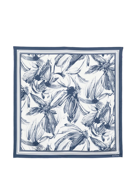  Kiton Floral-print Scarf - White 