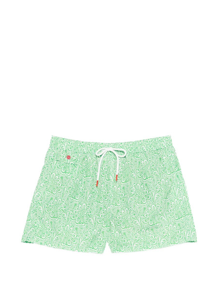  Kiton Floral Print Swim Shorts - Green 