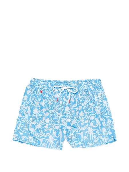  Kiton Floral Swim Shorts - Blue 