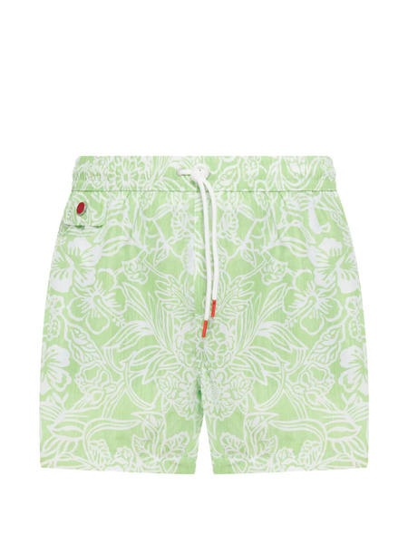  Kiton Floral Swim Shorts - Green 