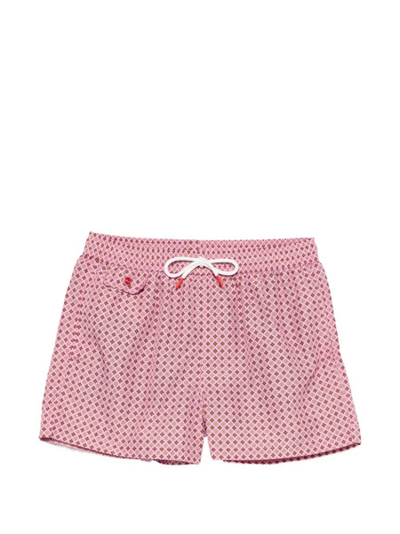 Kiton Geometric-print Swim Shorts - Pink 