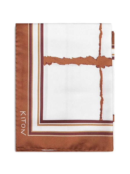 Kiton Graphic-print Silk Scarf - White 