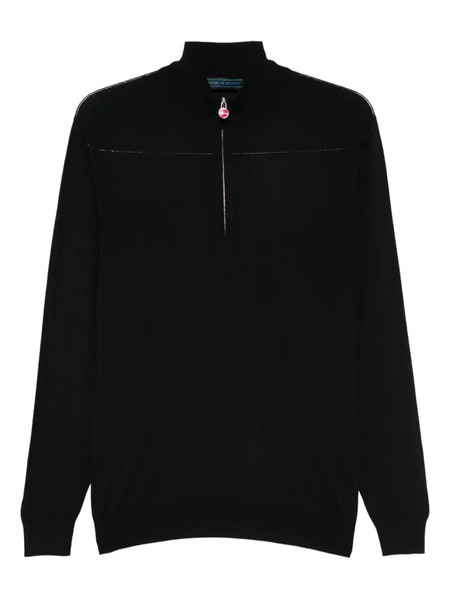  Kiton Half-zip Sweater - Black 