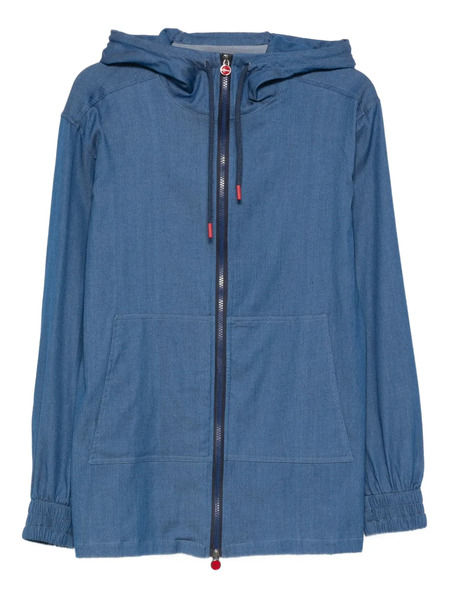 Kiton Hooded Zip Shirt - Blue 