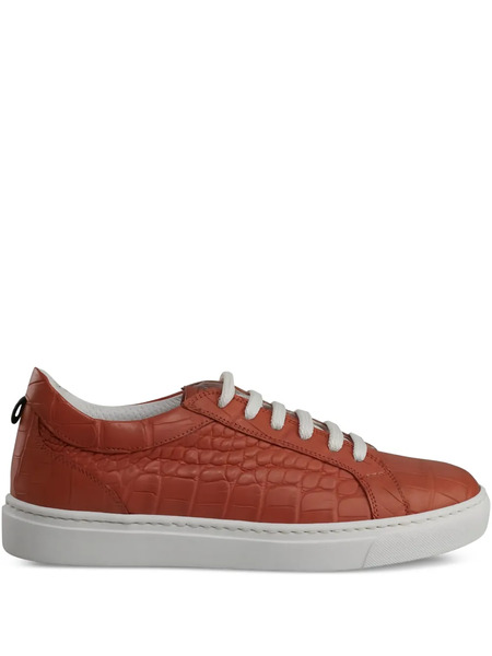  Kiton Leather Sneakers - Orange 