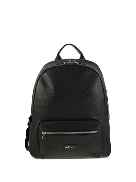  Kiton Leather Top-handle Backpack - Black 