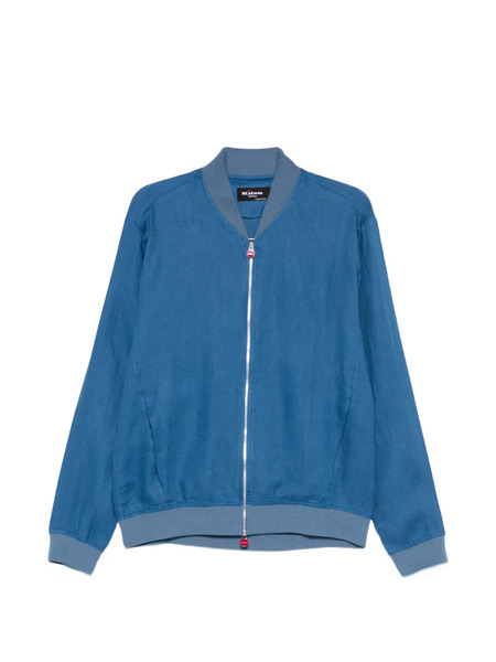  Kiton Linen Bomber Jacket - Blue 