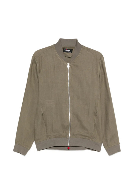  Kiton Linen Bomber Jacket - Green 
