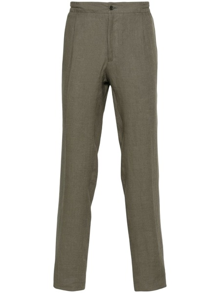  Kiton Linen Tailored Trousers - Green 