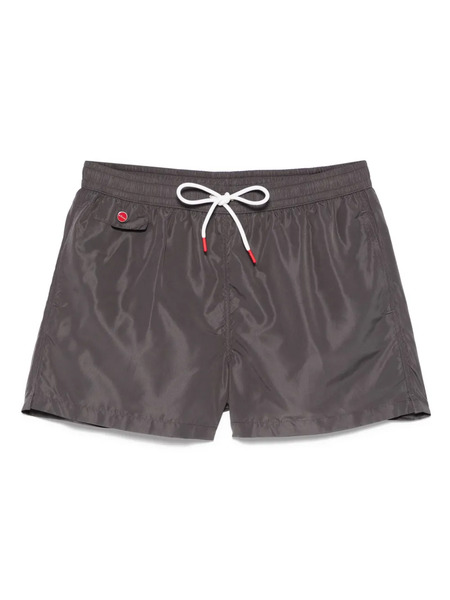  Kiton Logo-embroidered Swim Shorts - Grey 
