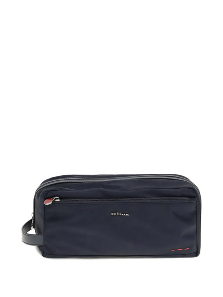  Kiton Logo-lettering Wash Bag - Blue 