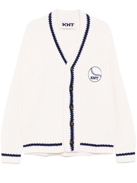  Kiton Logo Patched Cardigan - Neutrals 