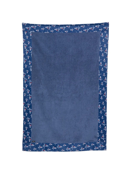  Kiton Logo Print Beach Towel - Blue 
