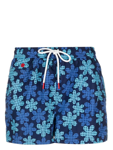  Kiton Logo-print Swim Shorts - Blue 