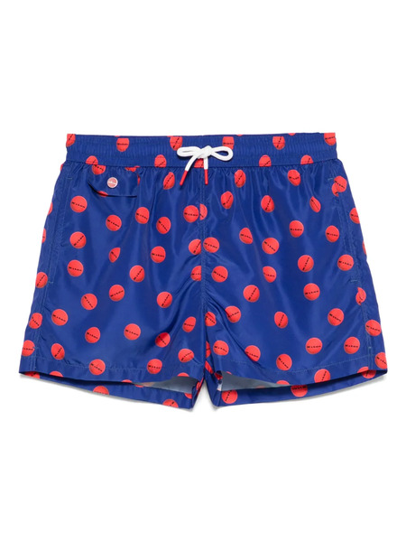  Kiton Logo-print Swim Shorts - Blue 