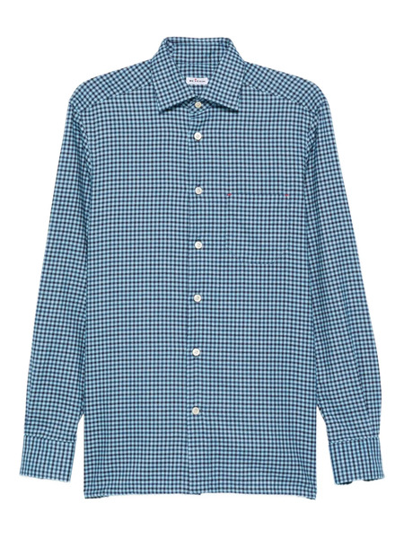  Kiton Long-sleeve Checked Shirt - Blue 