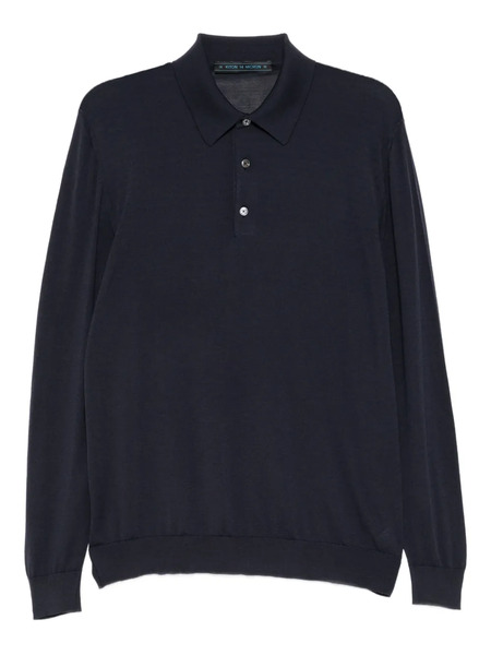  Kiton Long-sleeve Polo Shirt - Blue 