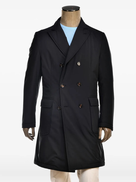  Kiton Ofu Double-breasted Raincoat - Blue 