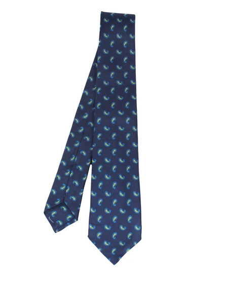  Kiton Paisley-pattern Tie - Blue 