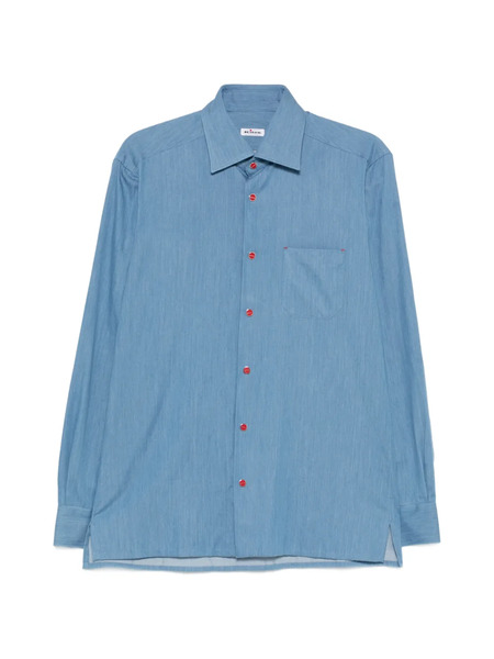  Kiton Patch-pocket Snap-button Shirt - Blue 