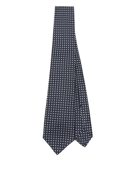  Kiton Patterned-jacquard Tie - Blue 