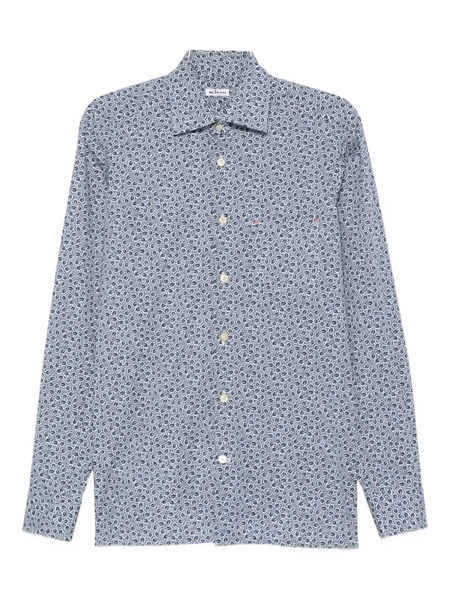  Kiton Patterned Shirt - Blue 