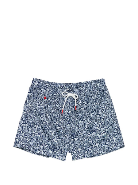  Kiton Patterned Swim Shorts - Blue 