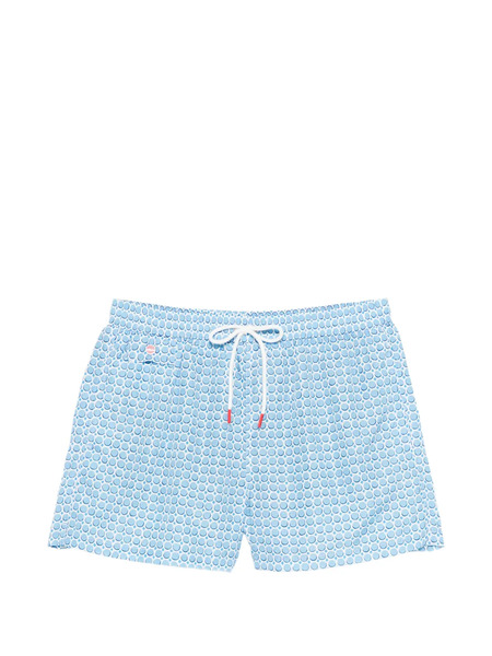  Kiton Patterned Swim Shorts - Blue 