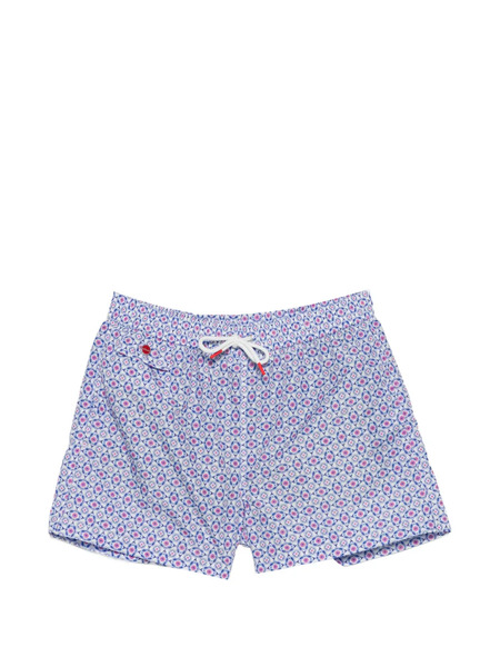  Kiton Patterned Swim Shorts - White 