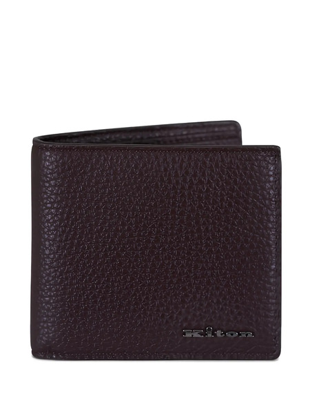  Kiton Pebbled Texture Wallet - Brown 
