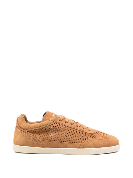  Kiton Perforated Leather Sneakers - Brown 