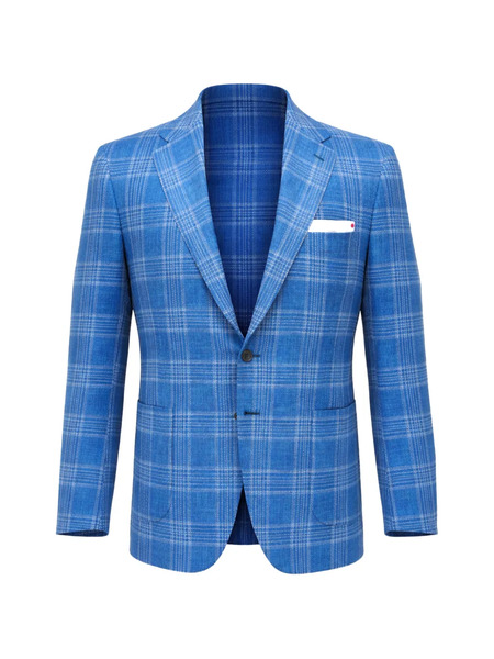  Kiton Plaid Single-breasted Blazer - Blue 