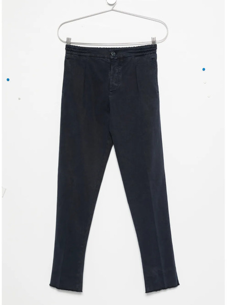  Kiton Pleated Frayed Trousers - Blue 