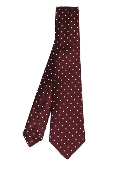  Kiton Polka-dot Silk Tie - Red 