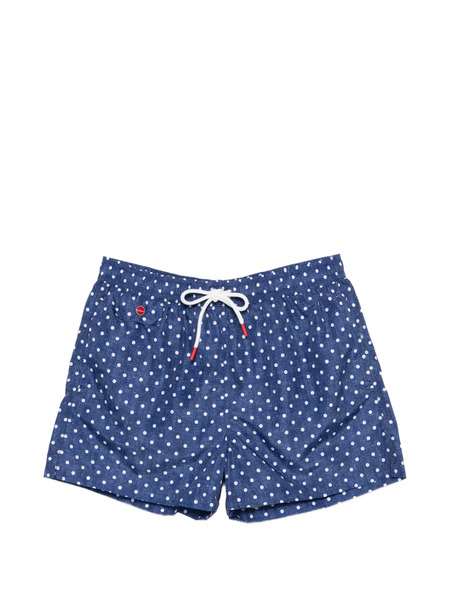  Kiton Polka-dot Swim Shorts - Blue 
