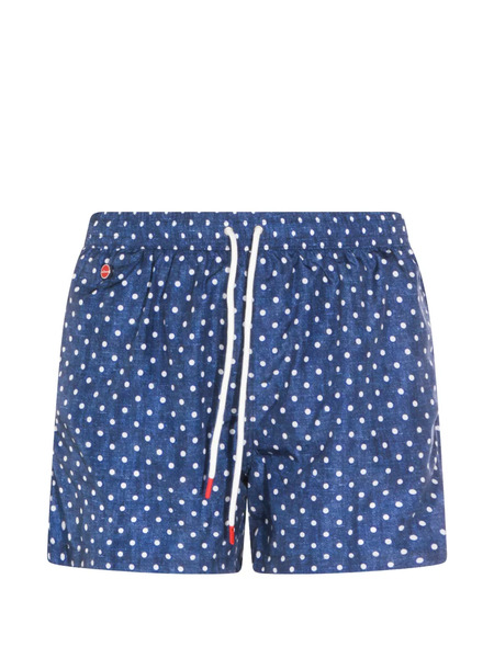  Kiton Polka-dot Swim Shorts - Blue 