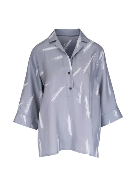  Kiton Polo-collar Blouse - Grey 