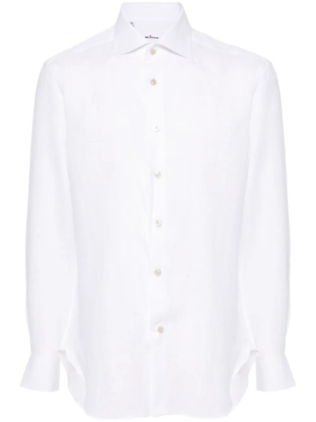  Kiton Poplin Linen Shirt - White 